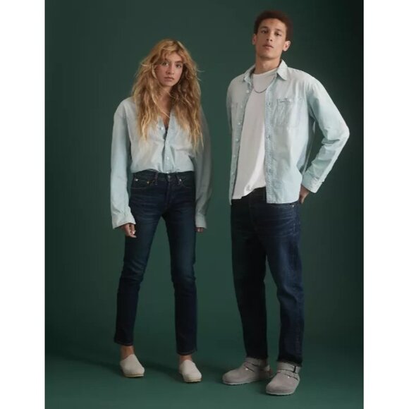 AE77 Classic Selvedge Jeans in Blue Denim - Picture 2 of 5